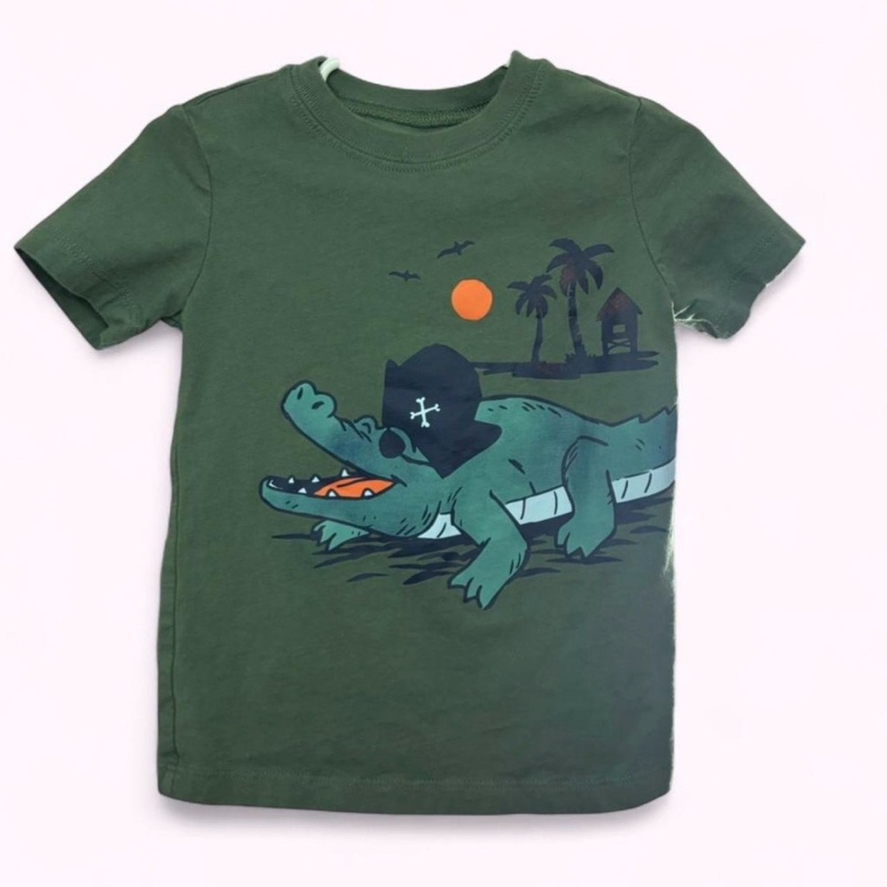 Carter's Green Crocodile Pirate Tee